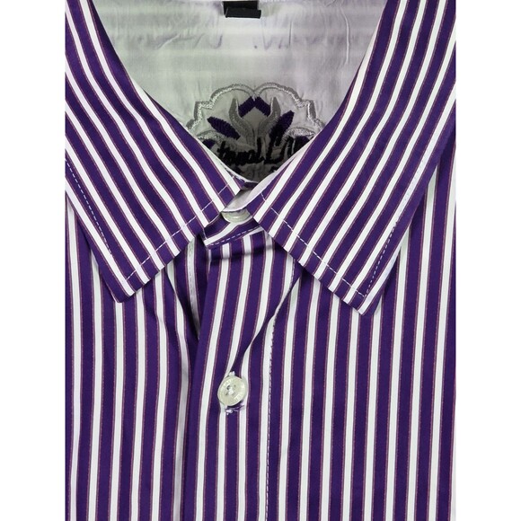 International Laundry Men's XL Fushia / White Striped Long-Sleeve Shirt - Picture 3 of 11